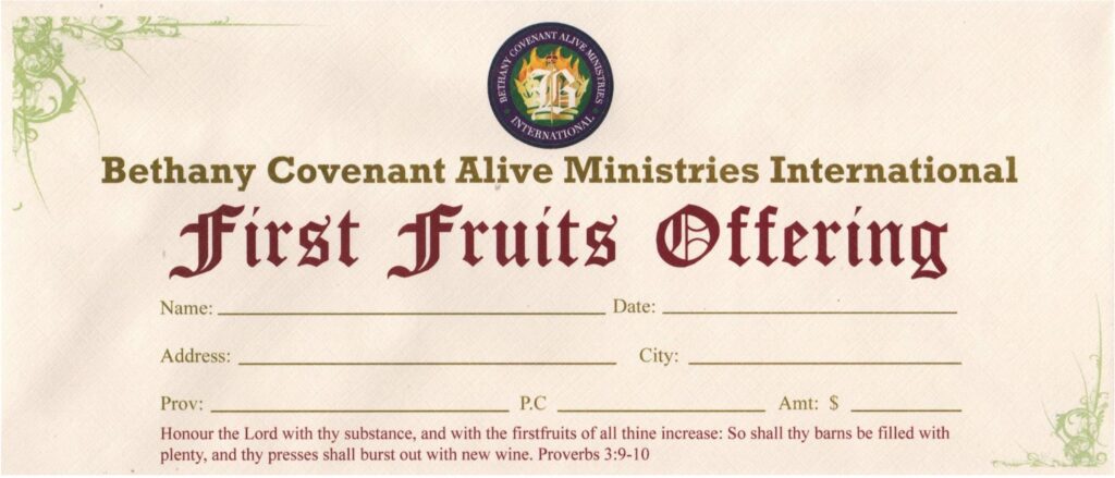 First Fruits Offering Envelope Image