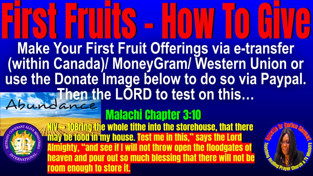 First Fruits Offering - How to Give