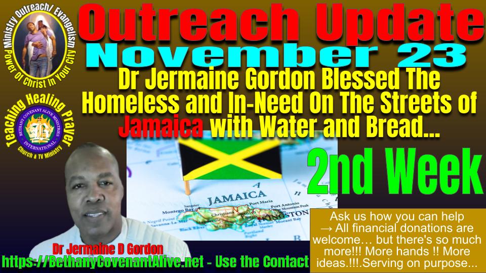 Alleviation of Poverty - Jamaica - Handing out Water and Bread to the Homeless