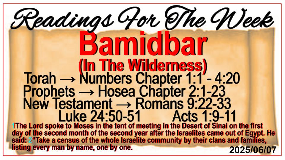 Readings for the Week - Bethany Covenant Alive Ministries Intl Readings for the Week