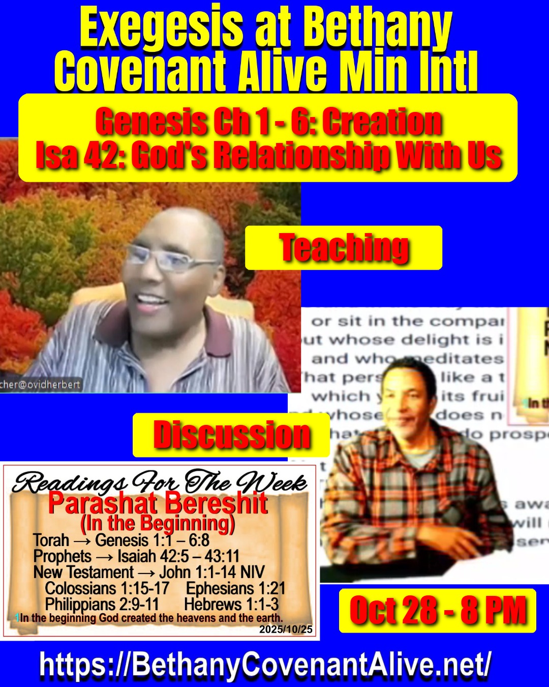 Exegesis on Oct 28 - Bethany Covenant Alive Ministries Intl Exegesis on Oct 28