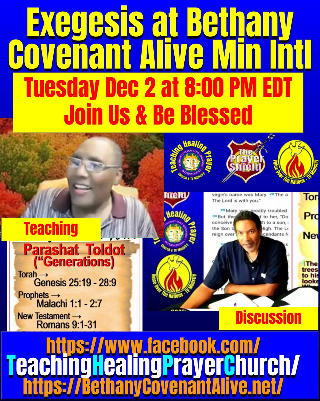 Exegesis on Dec 2 - Bethany Covenant Alive Ministries Intl Exegesis on Dec 2